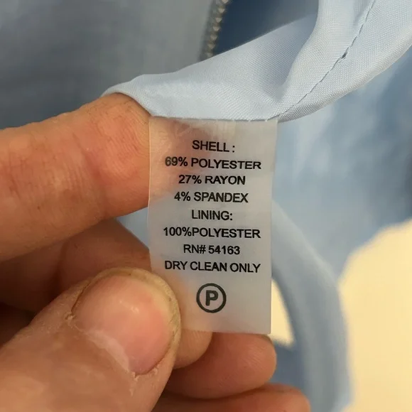 Calvin Klein | Light Blue Belted Midi Dress | Size 6 - Picture 5 of 6